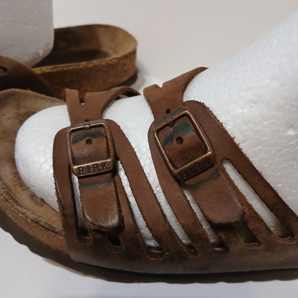 Birkenstock Womens 7.5 38 Granada Brown Sandals Slip On straps buckle - Picture 5 of 7